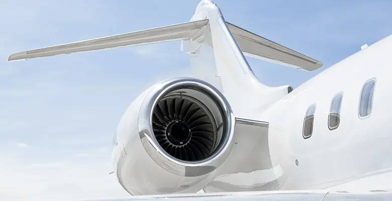 Commercial aircraft in flight